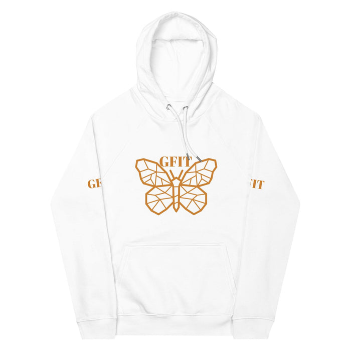 Golden Butterfly Unisex Eco Raglan Hoodie - White - GFIT SPORTS