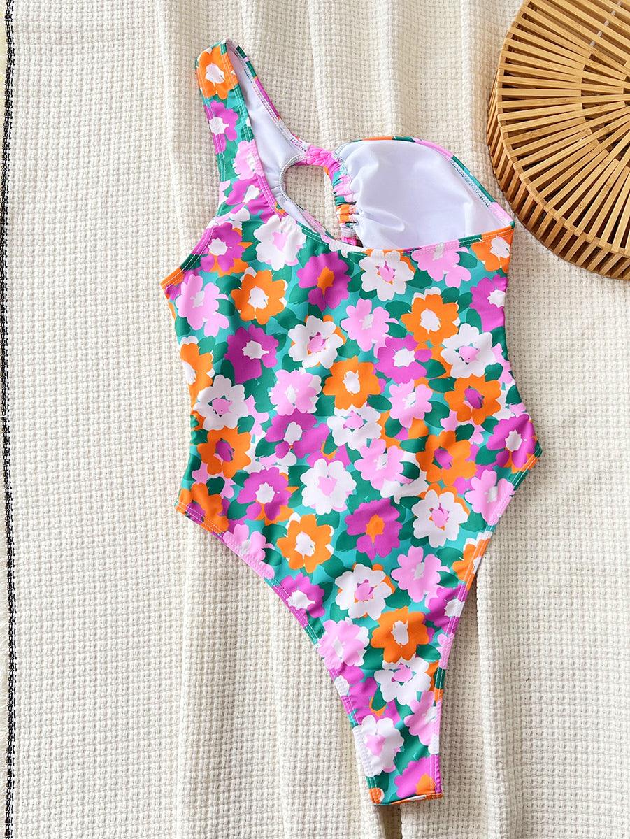 Women's Flowers Bathing Suits - Fashionable Floral One-Piece Swimsuit - GFIT SPORTS