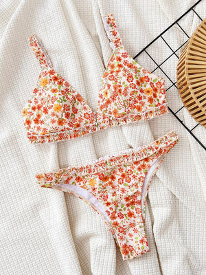 Women's Sexy Chrysanthemum Bikini Set - Floral Beachwear - GFIT SPORTS