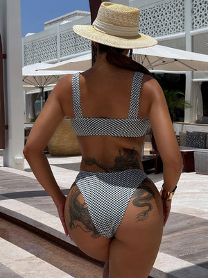 Women's Sexy Plaid Print Bikini Set - Stylish Bathing Suit - GFIT SPORTS