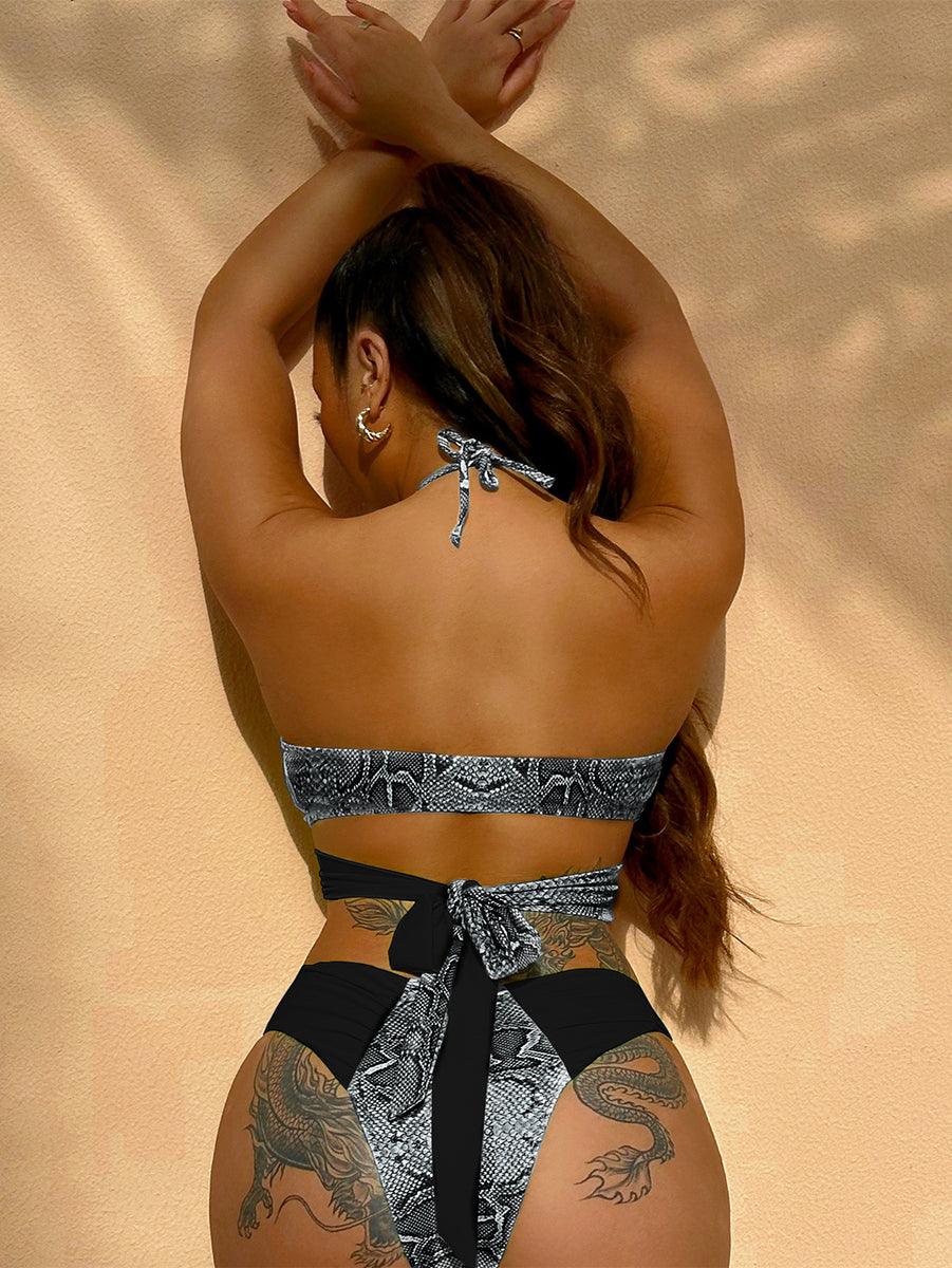 Women's Sexy Snakeskin Bikini Set | Two-Piece Swimwear for Ladies - GFIT SPORTS