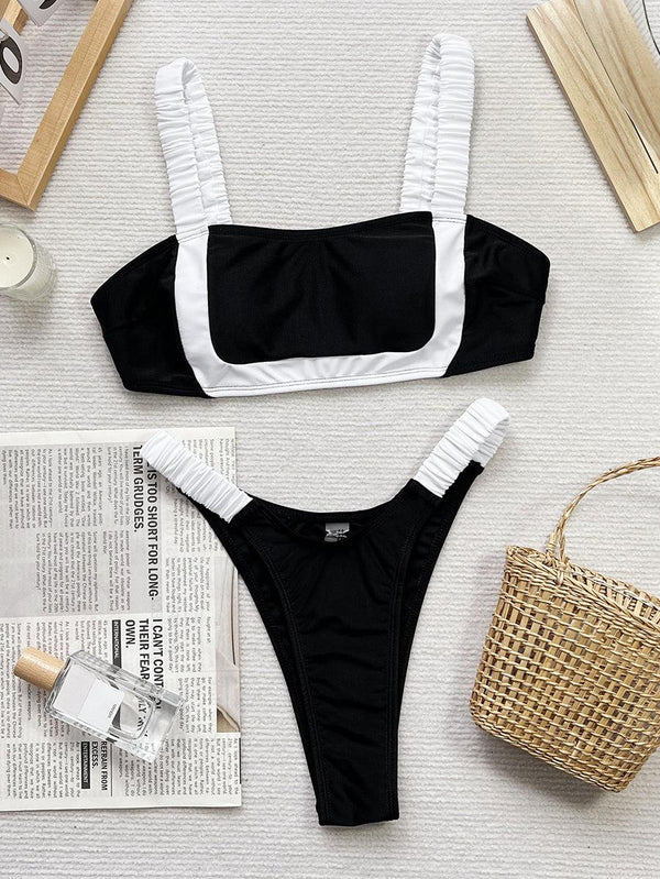 Women's Sexy Tube Top Bikini Set - Black Beachwear - GFIT SPORTS
