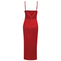 Women's Strappy Sleeveless Maxi Bodycon Dress - Red Sundress - GFIT SPORTS