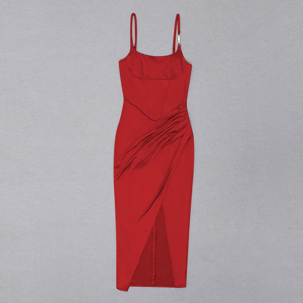 Women's Strappy Sleeveless Maxi Bodycon Dress - Red Sundress - GFIT SPORTS