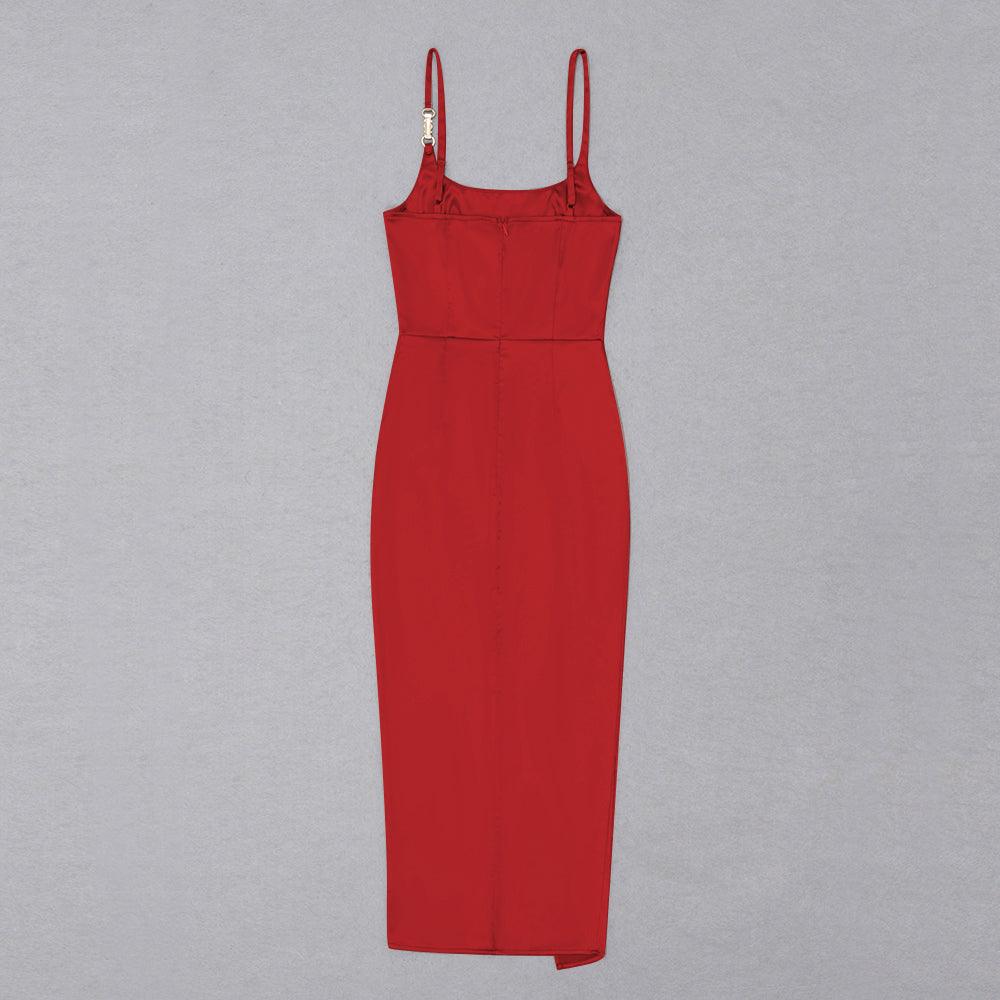 Women's Strappy Sleeveless Maxi Bodycon Dress - Red Sundress - GFIT SPORTS