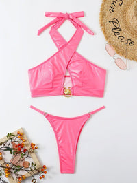 Women's Cute Pink Bikini Set - Sexy Two-Piece Swimwear for Beach & Pool - GFIT SPORTS