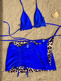 Women's Leopard Print Bikini Set with Cover Up - Designer Swimwear for Pool & Beach - GFIT SPORTS