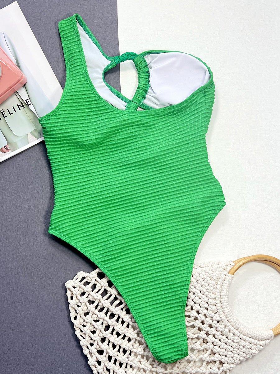 Women's One-Piece Swimsuit - GFIT Sexy String Design, Green Swimwear - GFIT SPORTS