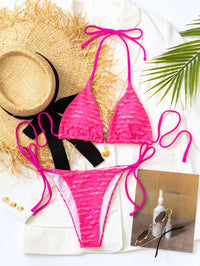Women's Rose Red Bikini Set - Sexy Two-Piece Swimwear for Beach & Pool - GFIT SPORTS