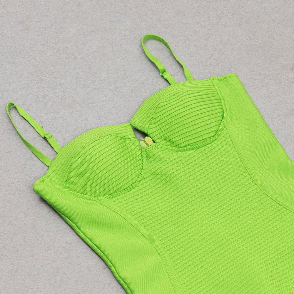 Women's Strappy Sleeveless Green Mini Bandage Dress - GFIT - GFIT SPORTS