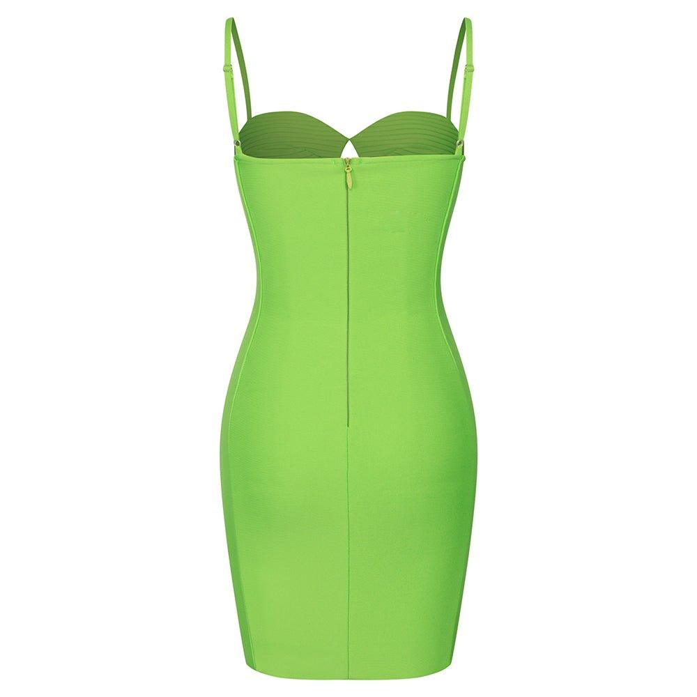 Women's Strappy Sleeveless Green Mini Bandage Dress - GFIT - GFIT SPORTS