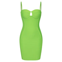 Women's Strappy Sleeveless Green Mini Bandage Dress - GFIT - GFIT SPORTS