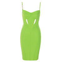 Women's Striped Sleeveless Midi Bandage Dress in Green - GFIT - GFIT SPORTS