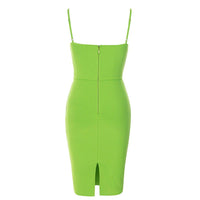 Women's Striped Sleeveless Midi Bandage Dress in Green - GFIT - GFIT SPORTS